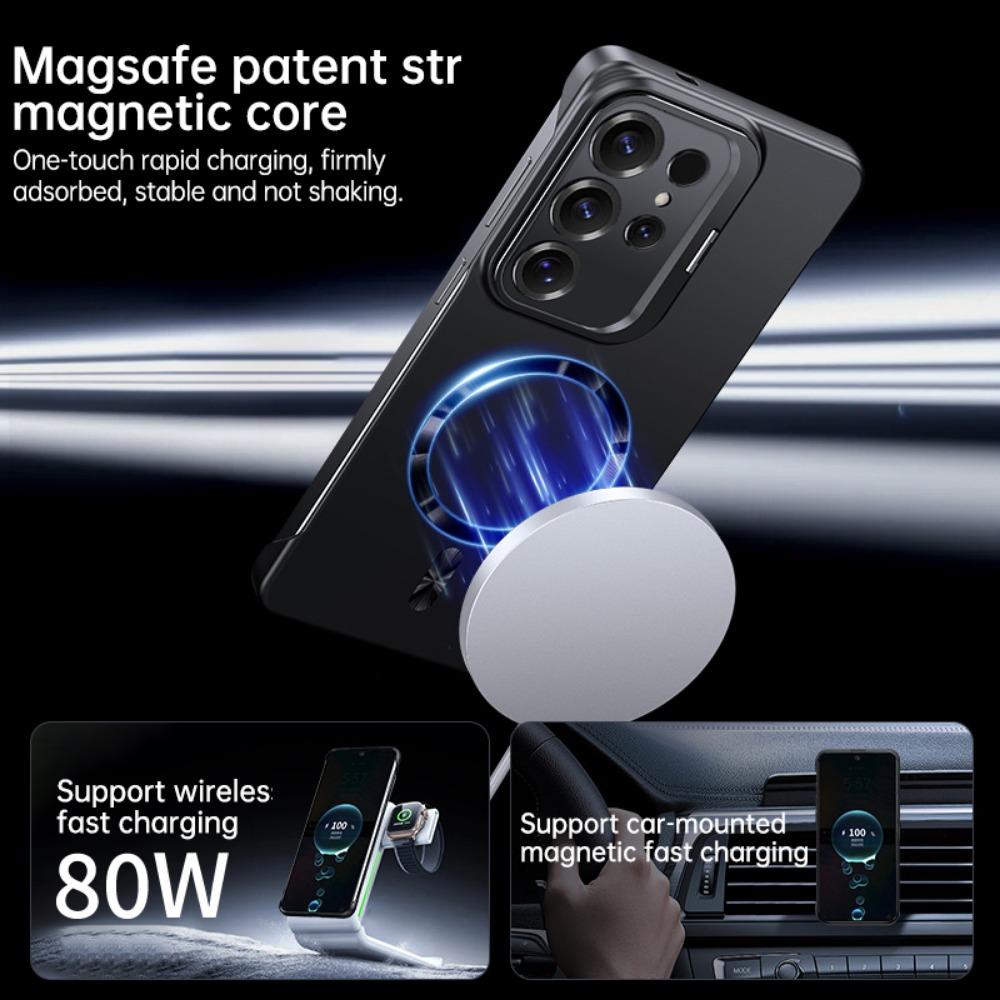 Für Samsung S25 S25+S25E S25Ultra Magnetische kabellose Ladehülle Handyhülle Halter rahmenlos Handyhülle Stoßfester Bumper Funda
