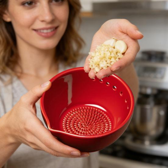 Tarka do czosnku Obieraczka do ziół Miska 2 w 1 Wielofunkcyjne Obieranie Czosnku Imbiru Sera Ziół Kuchenne Narzędzia do Przygotowywania z Wbudowaną Płytą Tarkową