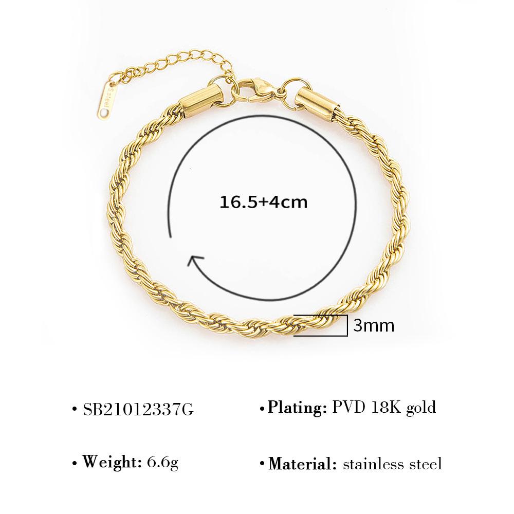 Minimalist Stainless Steel Cable Chain Bracelet for Women - European & American Style