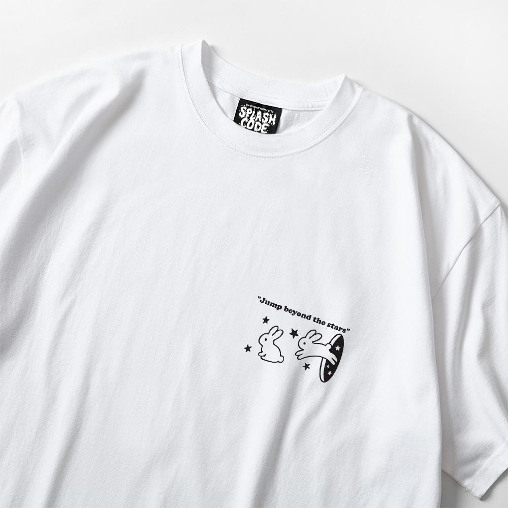 Seupeullaesikodeu White Short Sleeve T-Shirt - Beyond Star Rabbit