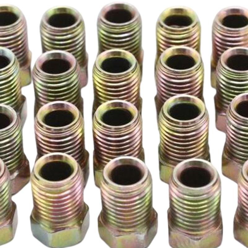 20 Stück 3/8-24 Überwurfmutter für Bördelrohr Sortiment für 3/16 Zoll Rohr SI-AT11304 Goldverzinkt 785-460 Autozubehör Mutter 0,39 Zoll