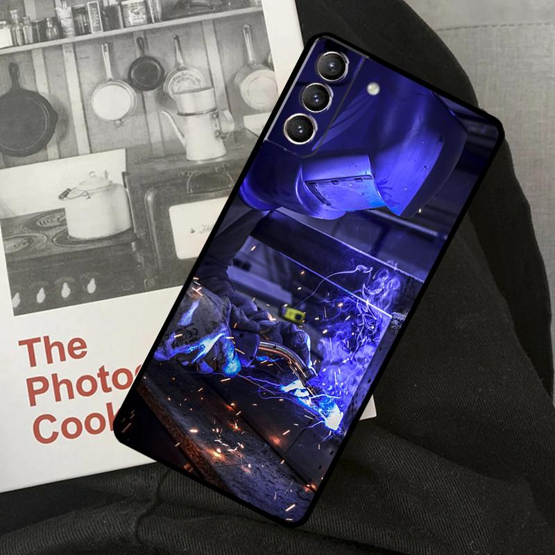 

Welder Welding Hot Metal Worker Phone Case For Samsung Galaxy S24 S22 S23 Ultra S20 S21 S24 FE S9 S10 Note 10 Plus 20 Ultra Galaxy S20Ultra
