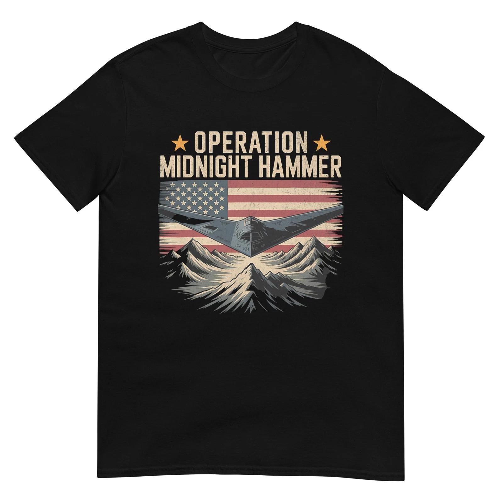 Ретро Футболка с изображением реактивного самолета B-2 Operation Midnight Hammer с американским флагом L