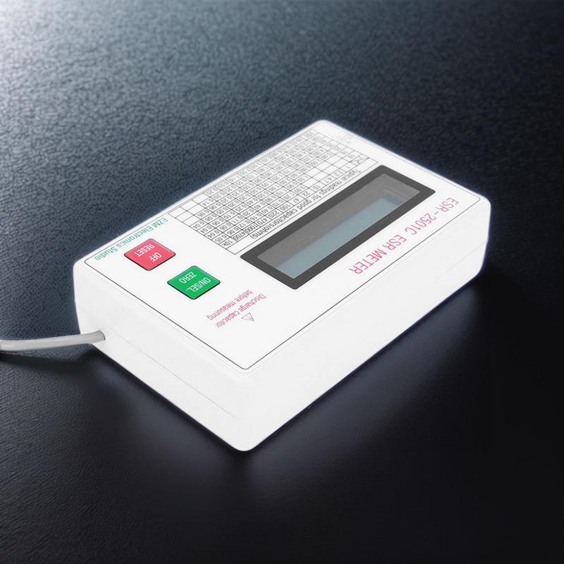 ESR Capacitor Tester Test In Circuit Capacitance Meter W/ Test Leads Clip LCD Display ESR Meter Smart Shutdown