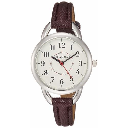 Arias Amalfidia Analogue Watch, Waterproof, Leather Strap, White Dial, Brown, WW20024A-144, Women's