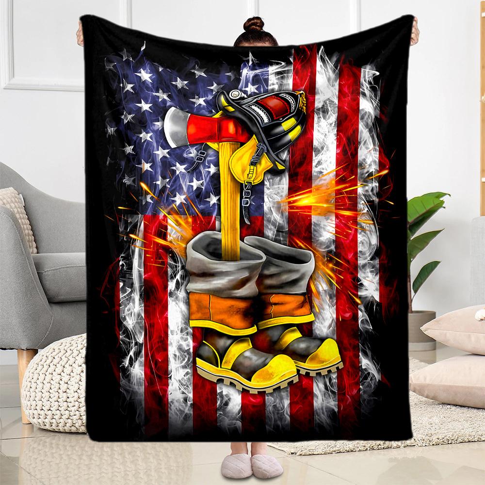 Fire Truck Adventure Blanket Durable Comfort Suitable for Chair Bed Couch Four Seasons Universal Playful Design Gift for Travel Home Birthdays