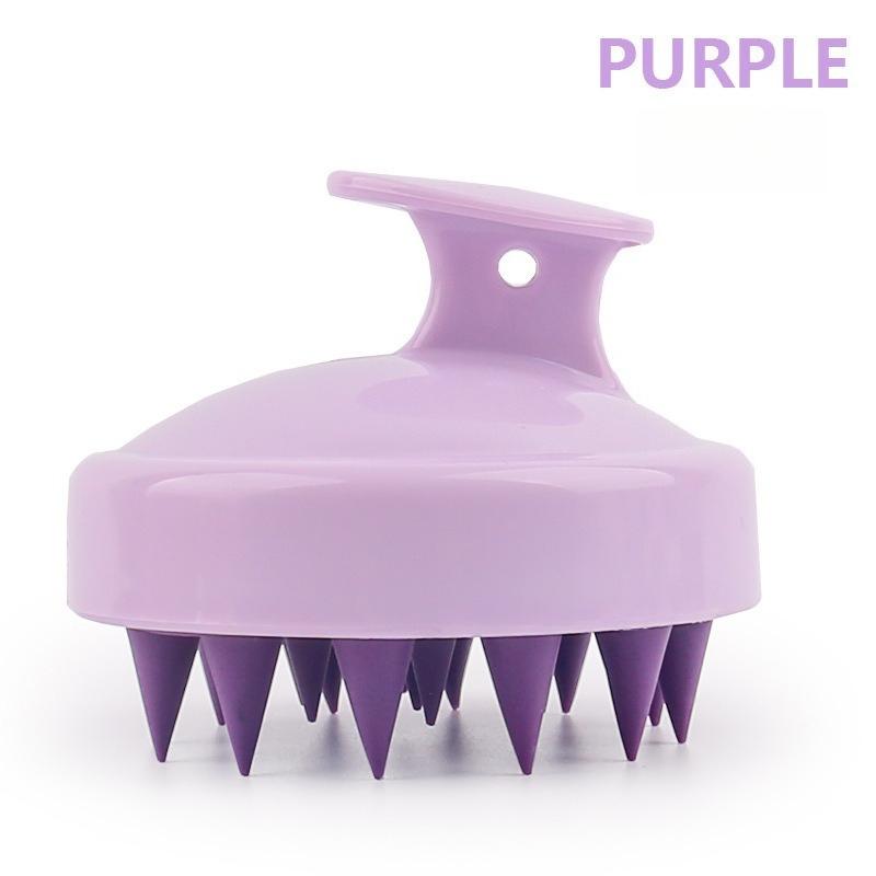 Popular Hair Washing Comb with Handle, Soft Rubber Hair Washing and Massage Comb, Scalp Cleaning and Massage Brush, Hair Washing Brush фиолетовый