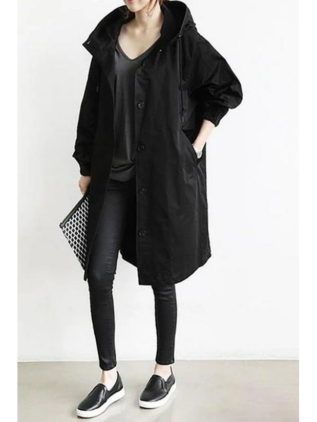 "Japanese & Korean Style Women's Autumn Windbreaker - Long Casual Jacket"