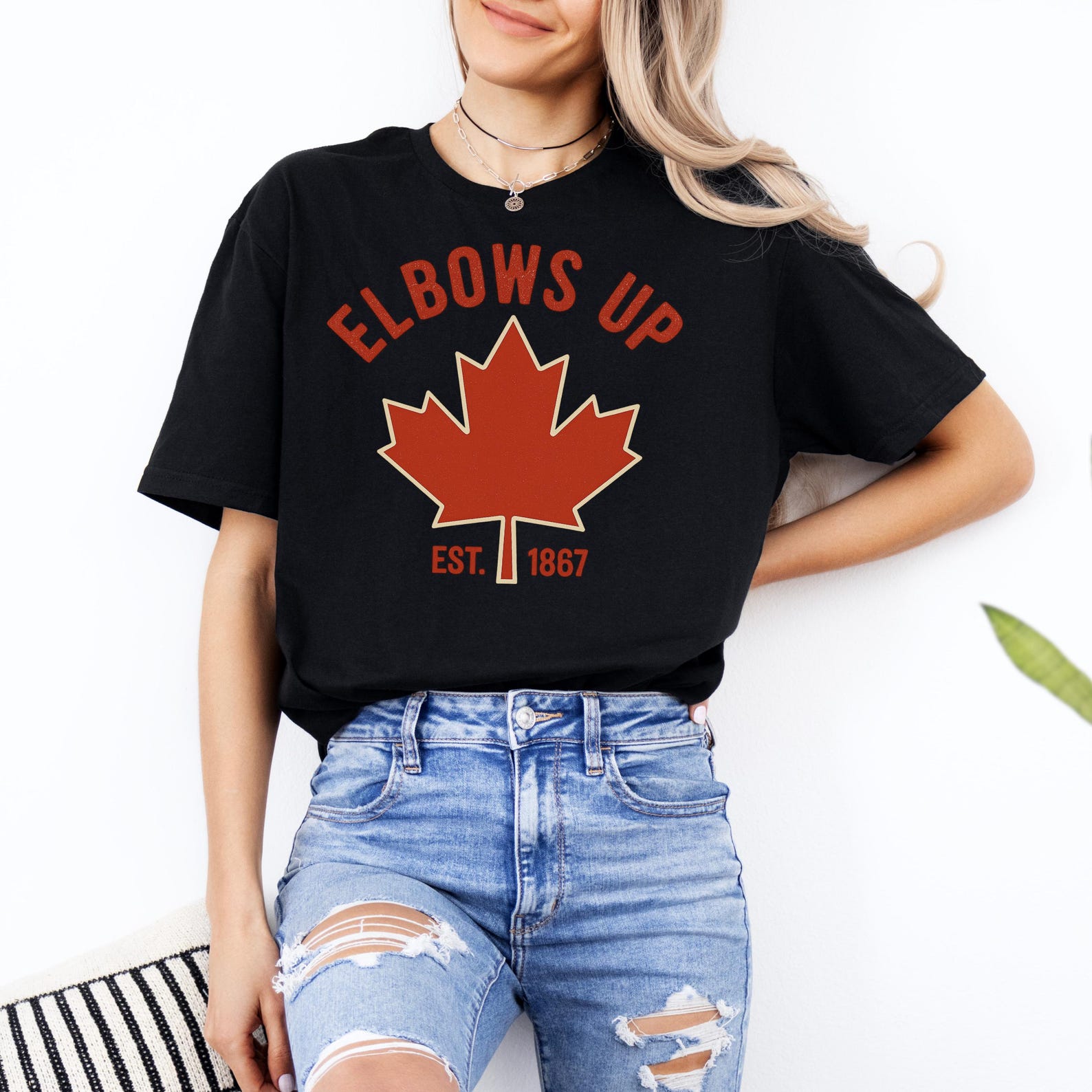 Elbows Up T-Shirt, Unisex Shirt, Canada Shirt, Canada Strong Tee, Gift for Canada Day, Canadian Pride Tee, Summer Wear, Eco-Friendly Tee 2XL