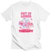 Unisex Get In Loser Therapy Ride T Shirts Streetwear Short Sleeves Pure Cotton Humor Sarcastic Tshirt Leisure Graphics Tee Tops