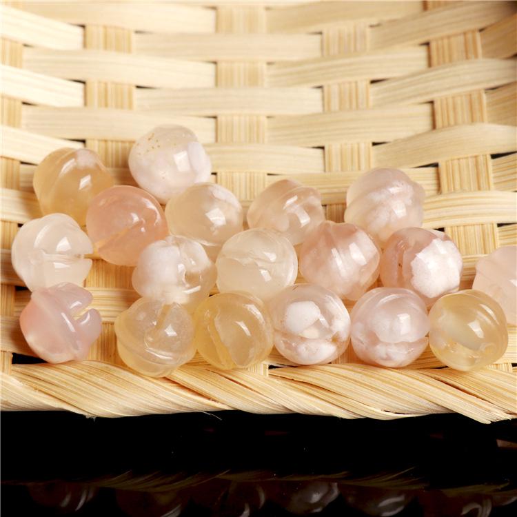 Raw Flower Agate Bell Beads & Pendants for DIY Jewelry