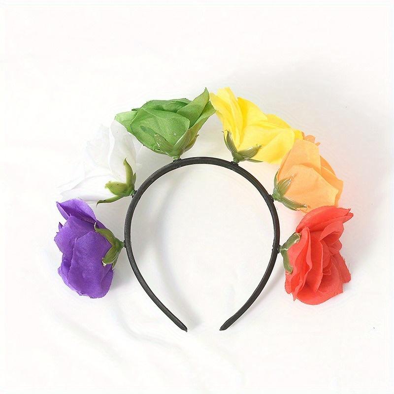1pc Rose Flower Headbands Cute Romantic Soft Comfortable Elastic Band Hair Accessories for Women Girls Wedding Party Daily Use