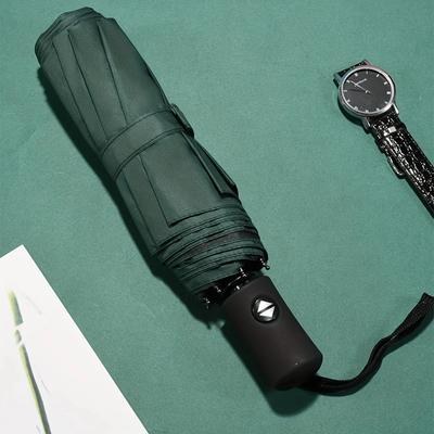 1pc-Reinforced Buckle, Fully Automatic Umbrella, Men's and Women's Folding, Windproof, Strong Waterproof, and Sturdy Umbrella