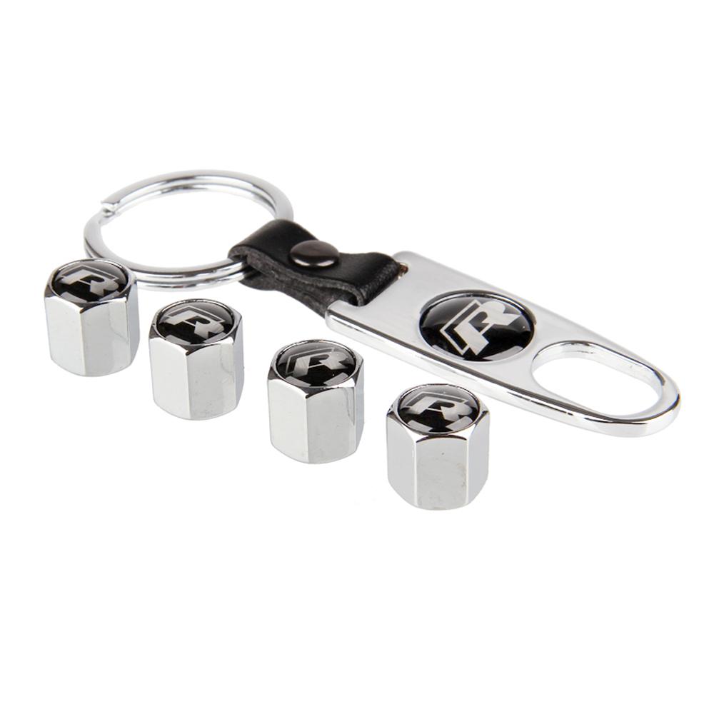 For VW 1 Set Car Wheel Tire Valve Caps Cover Keychain For VW GTI Polo Golf 6 7 Passat Touran Bora Beetle Jetta Tiguan YPSH-C854