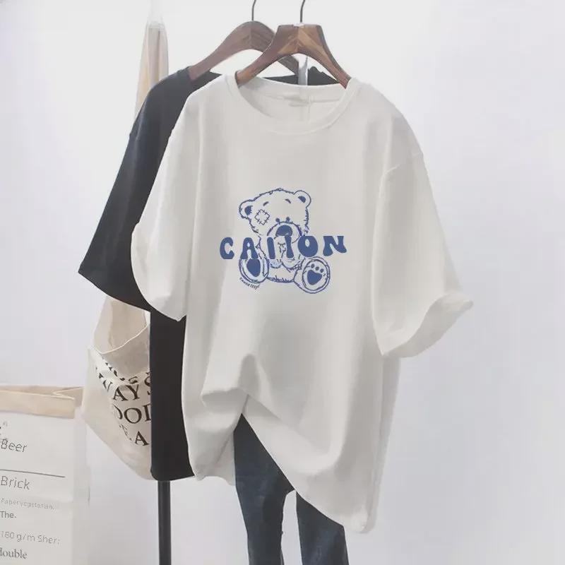 Summer Slim Fit Mid-Length Breastfeeding T-Shirt - Stylish Short Sleeve Top for Moms