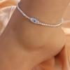 Stonefans Wvil Blue Evil Eye Anklet for Women String Boho Tennis Charm Rhinestone Ankle Bracelets Bulk Wholesale Gold Gift