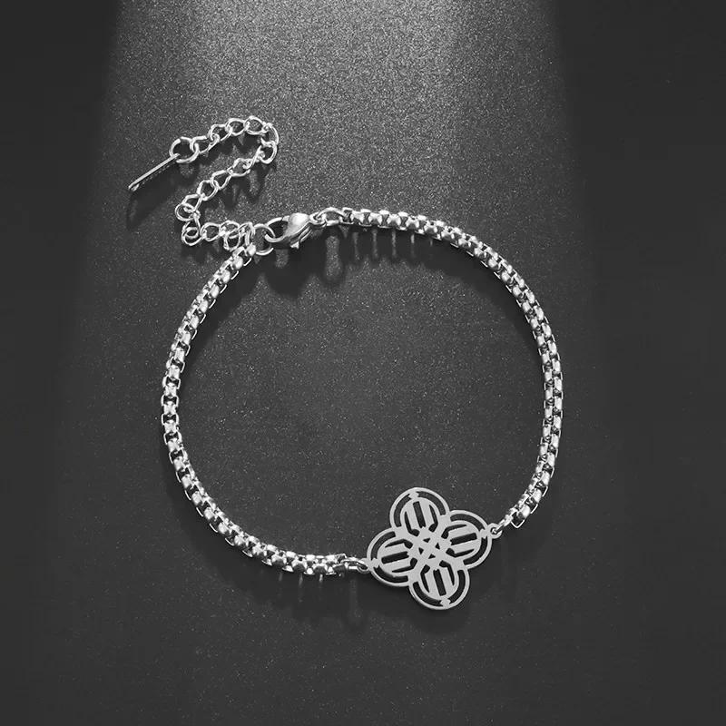 Fashion Charm Witch Knot Necklace Stainless Steel Irish Celtic Knot Pendant Witchcraft Amulet Magical Jewelry Gift for Girls