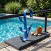For Telescopic Pool Pole Storage Hook with Triple Hanging Points for Skimmers Brushes and Vacuum Hoses Clamp Mounts to Fences