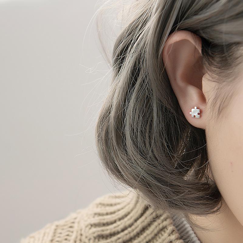 Sleek Square Brushed Earrings: Unique Japanese-Korean Style, Cute Personalized Accessories for Women