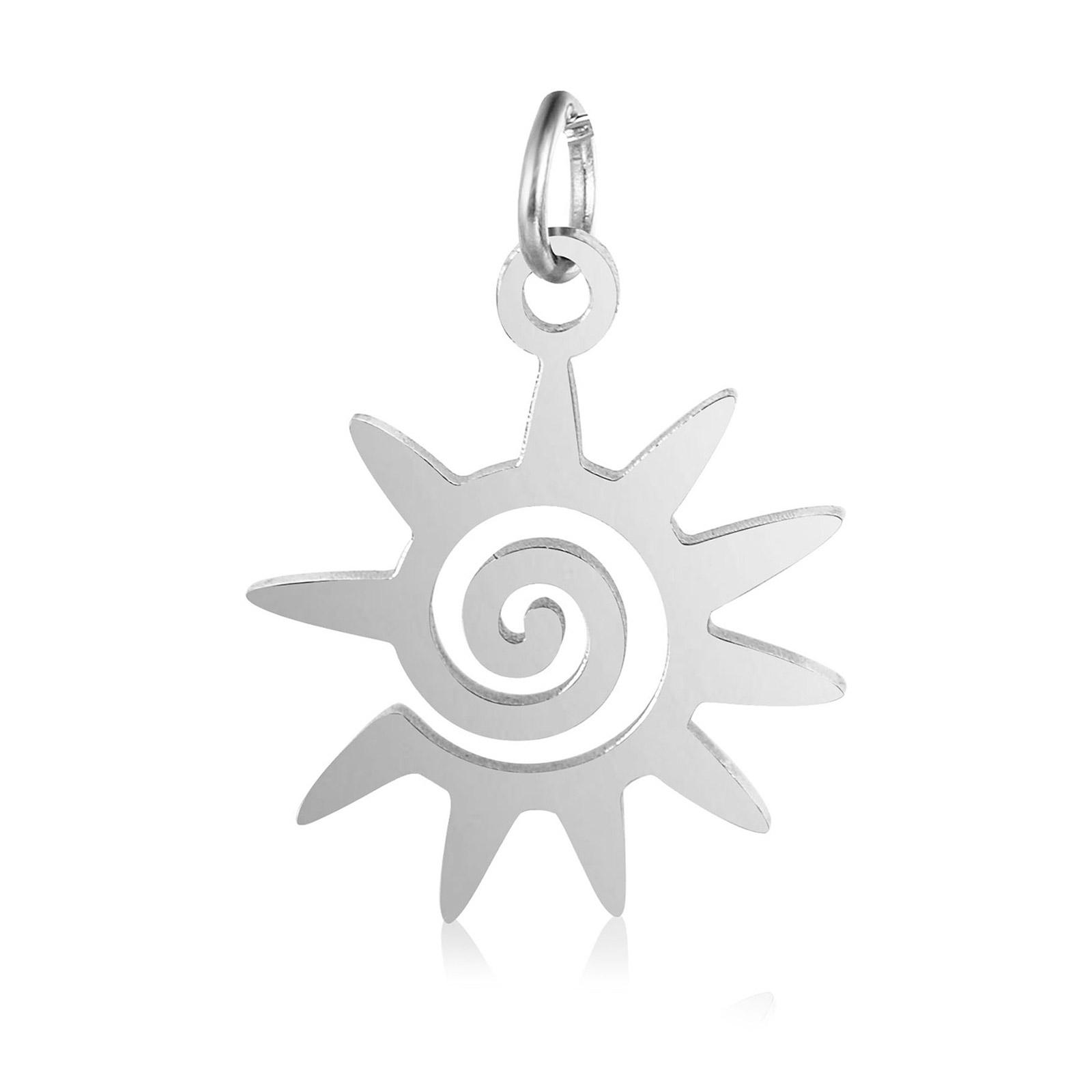 

Stainless Steel Sun Charm Pendant for DIY Necklace Bracelet Earrings Jewelry Accessories Gold Silver Color Personalized серебряный