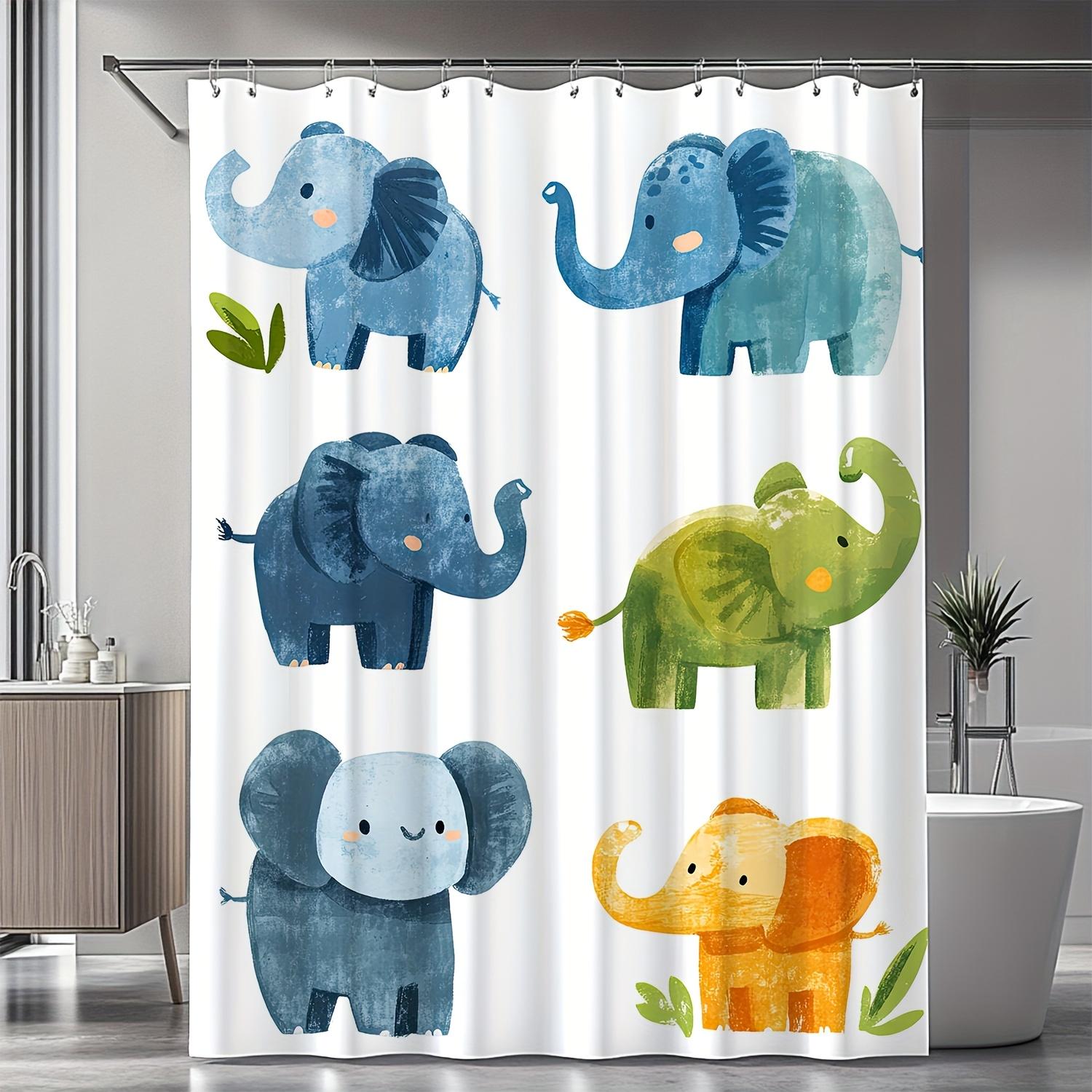 

1Pc Of Cute Cartoon Illustration For A Healing And Beautiful Nordic Modern Warm Bathroom Decor Digital Printed Shower Curtain. W60H190(CM)-1 Pcs