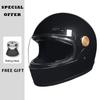 Retro Full Face Motorcycle Helmets DOT Certified Safety Protection Men Woman Unisex Classic Design Leather Full Helmet ABS Shell