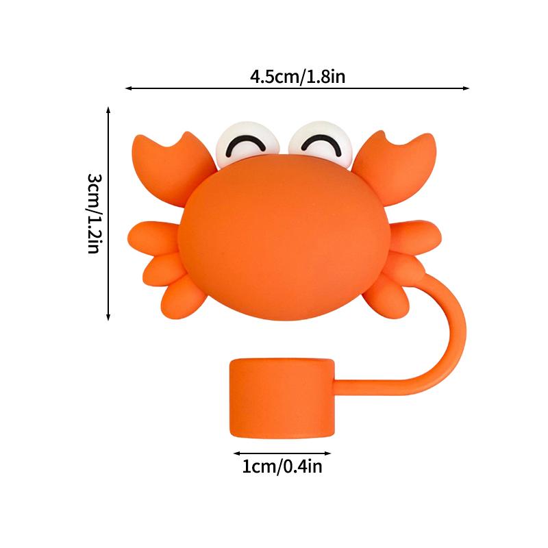 Silicone Rubber Plug Straw Cap Covers Dust-proof Straw Tips For Stanley Cups 3D Cute Animals Straw Cap Toppers Reusable