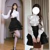 Idol Costume Cosplay Gothic Lolita Lolita Blouse Skirt Sash Belt Gothic Set Mini Length Y2K Stage Costume Photoshoot Halloween Costume Cute Black