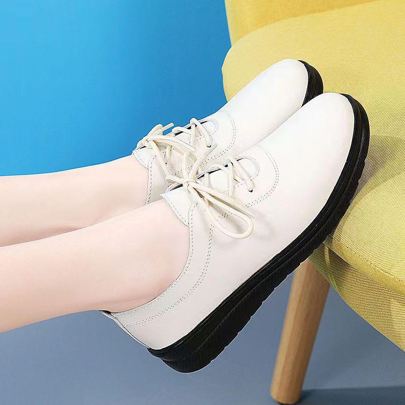 Women's Black Soft Leather Anti-Slip Loafers for Long Hours in Hotel Kitchens