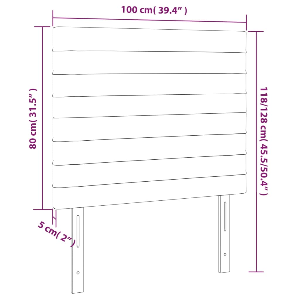 Vidaxl Zagłówek Do Łóżka Z Led, Jasnoszary, 100X5X118/128 Cm, Tkanina