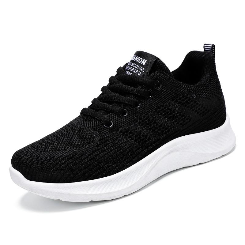 Women's  Knit Running Shoes Breathable Lace-up Lightweight Casual Sports Sneakers