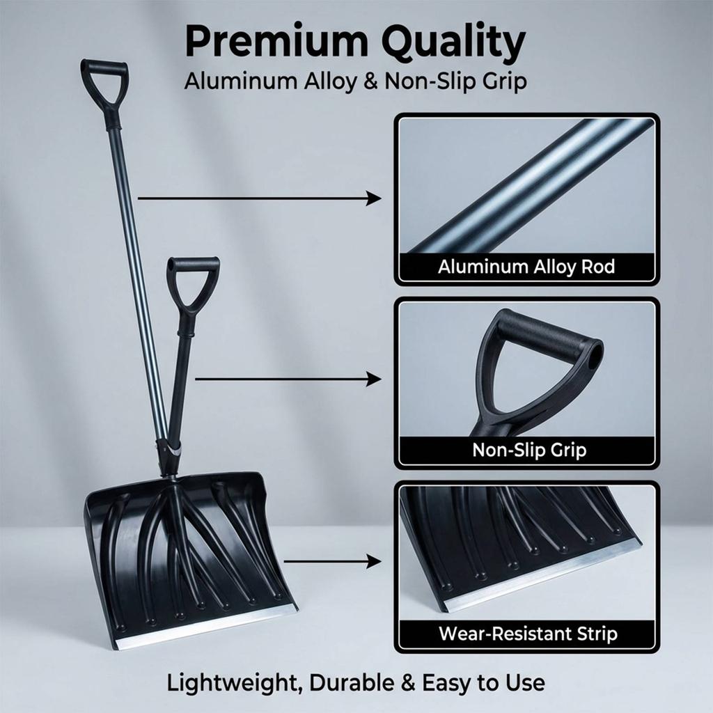 Sněžný pluh s pomocnou rukojetí - Vysoce výkonný a lehký nástroj pro odstraňování ledu