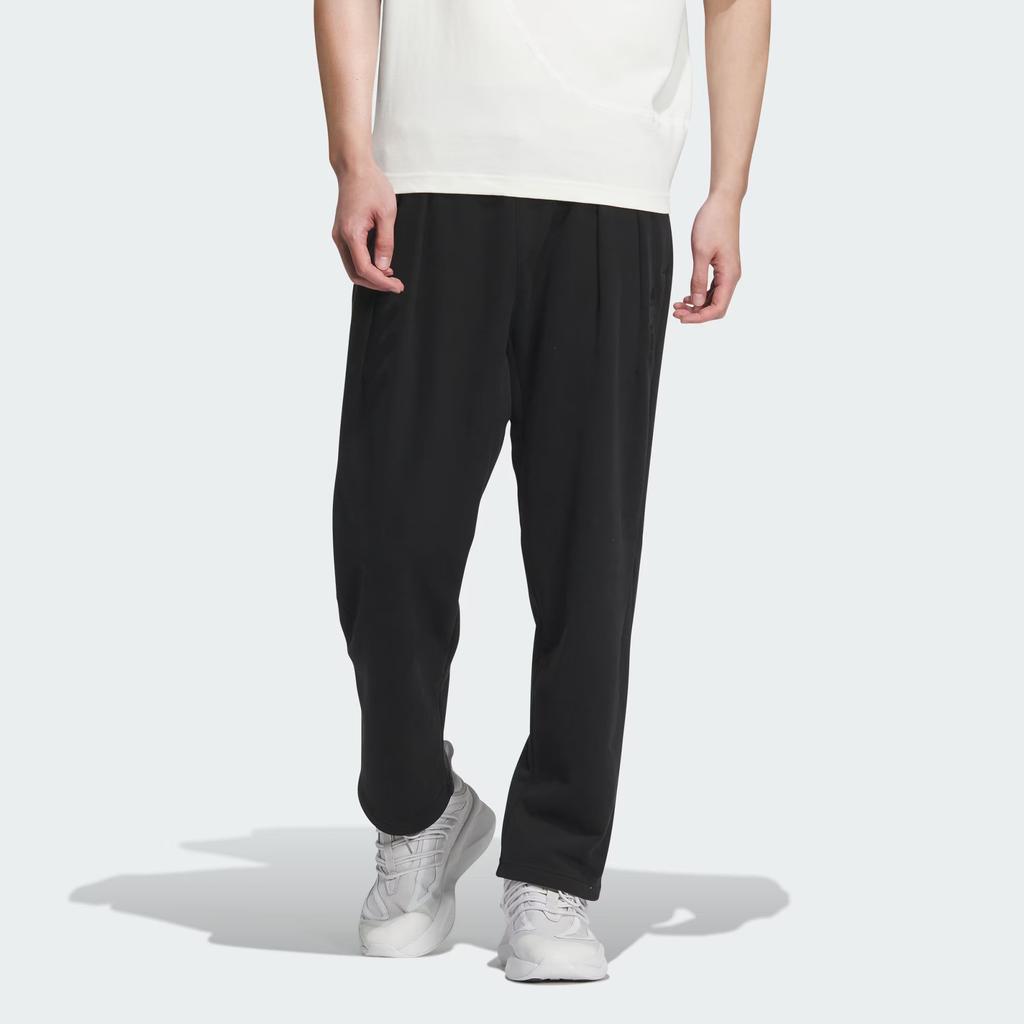 Adidas Wuji Heavy French Terry Pants Solid Logo Loose Knit Sports Pants Men Pants Black JE6661