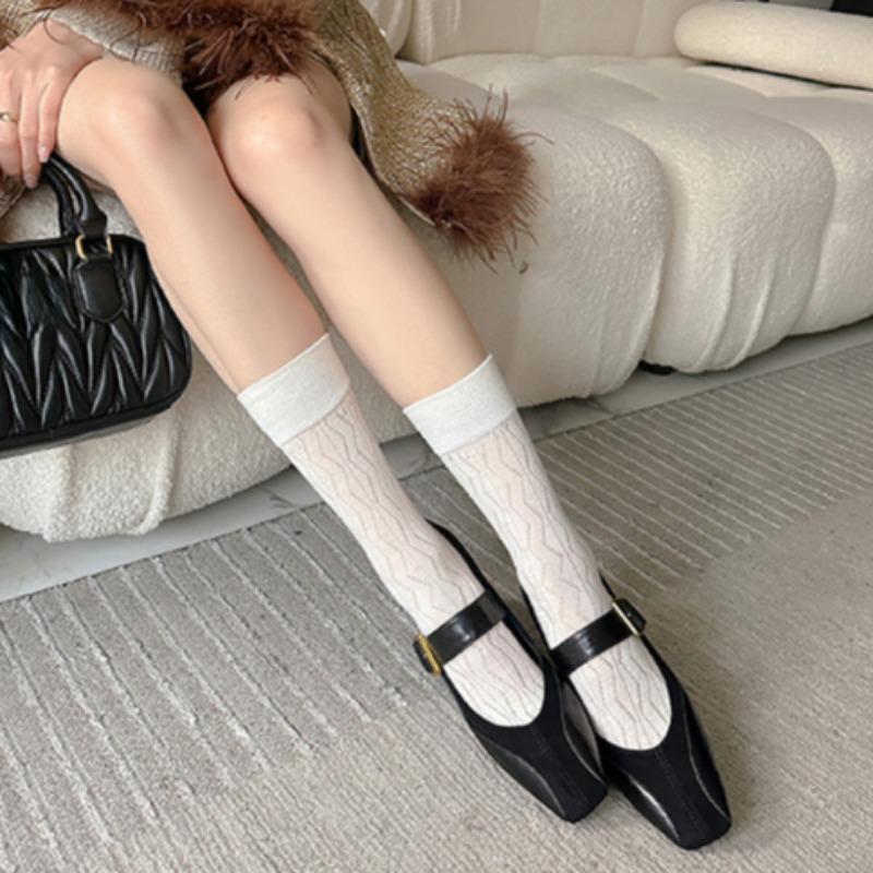 Mary Jane High Heels Women's Thick Heels One-strap Shoes Medium Heel Square Toe Small Leather Shoes