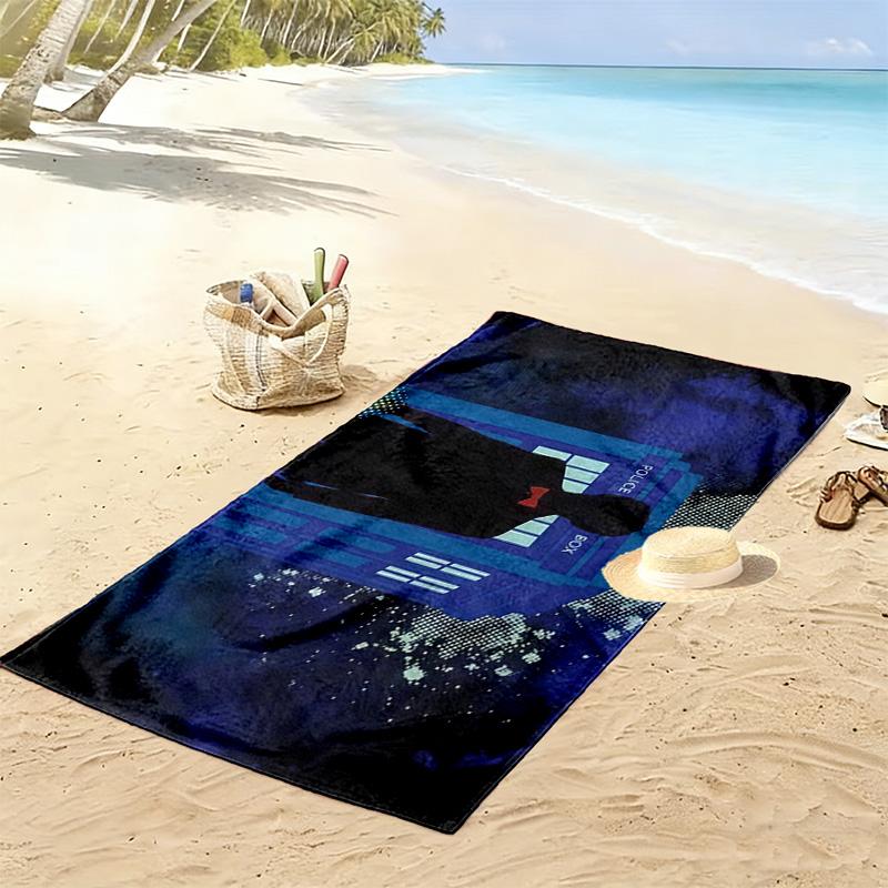 Doctor Who Print Beach Towel, Large Soft Quick Dry Towel for Beach Camping Swimming