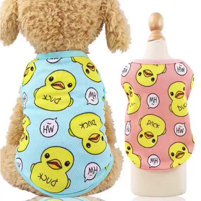 Frühling Sommer Atmungsaktive Cartoon Entenmuster Katze Hund Mesh Weste Haustierkleidung