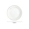 Tianya Jing 6-inch Ceramic Steak Plate with Double Gold Edge