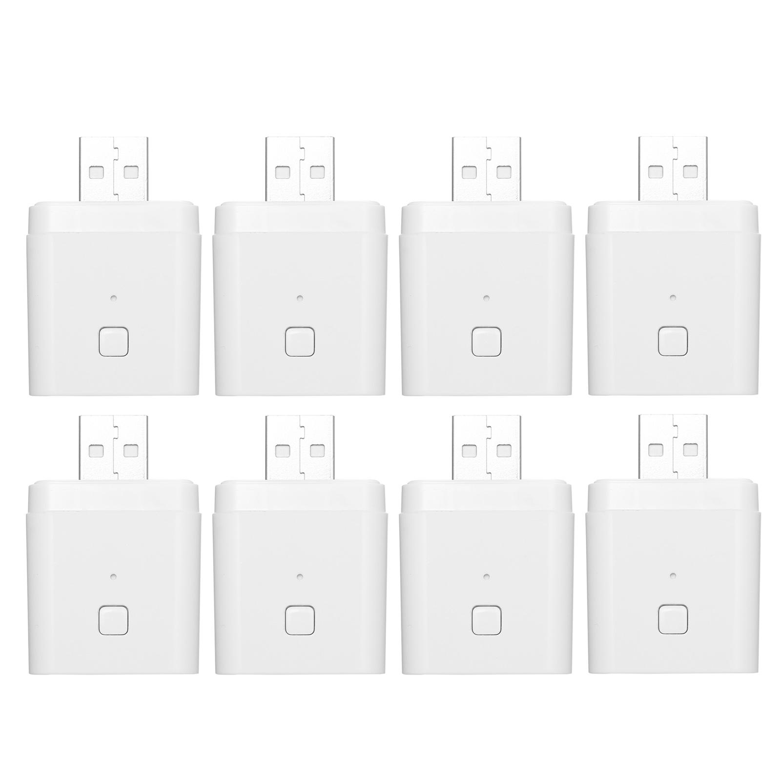 Tuya Micro 5V bezprzewodowy inteligentny adapter USB elastyczny i przenośny Spraw, aby urządzenia USB były inteligentne za pośrednictwem aplikacji Tuya Sterowanie głosem zgodne z Alexa Google Home 8pcs biały