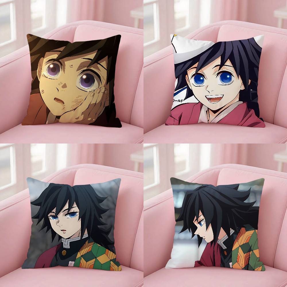 Cute G-Giyu T-Tomiokas Case Plush Fabric Soft Pillowcase Double Sided Print Cushion Cover Household Gifts