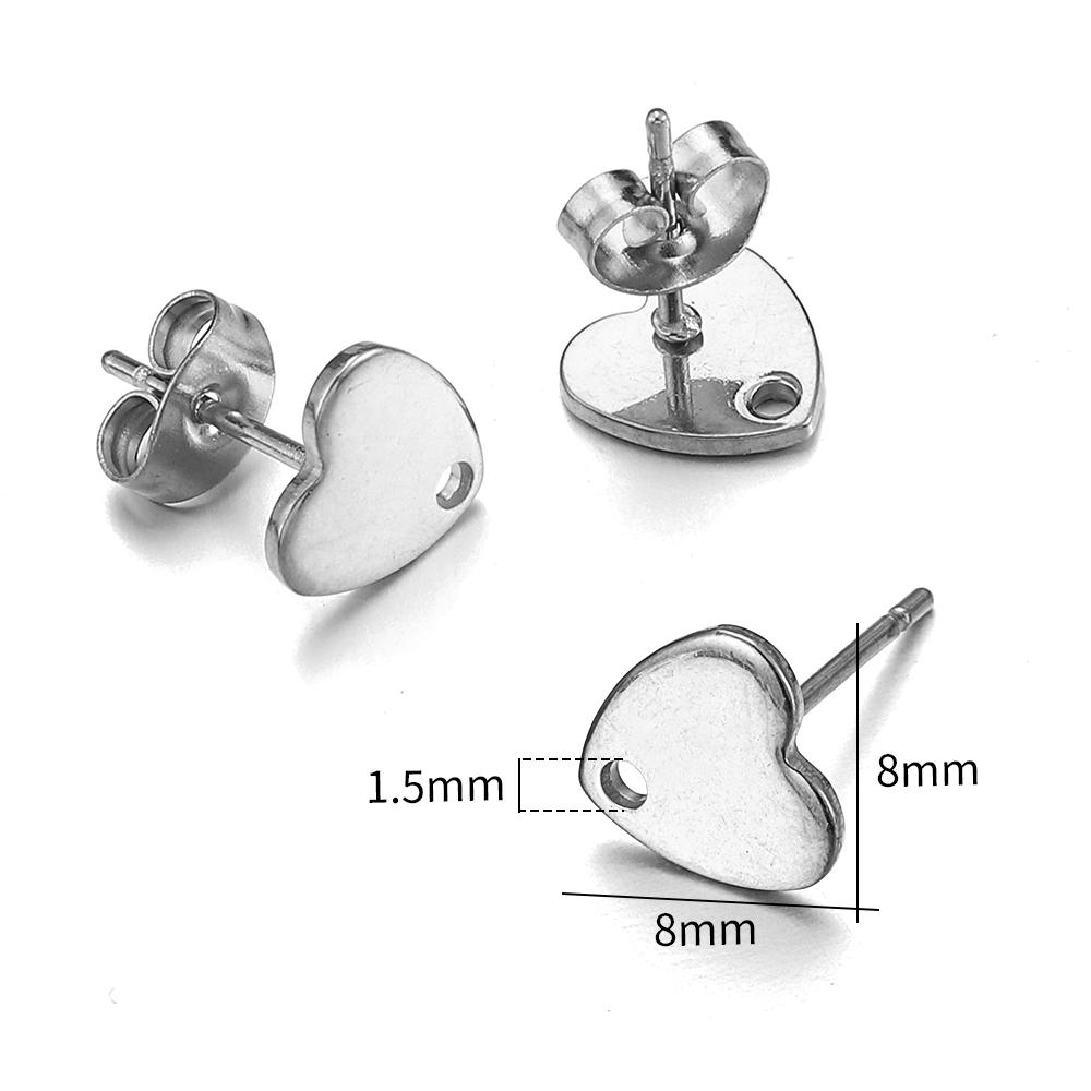 Kein Verblassen 10 Stück Edelstahl Leere Ohrstecker Basis Pins Mit Ohrstecker Ohrrücken für Schmuckherstellung DIY Zubehör