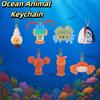 Lobster Ocean Animal Keychain Kawaii Cartoon Plush Pendant Cute Fluffy Sea Keyring  Birthday Gift