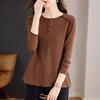 Spring and Autumn Base Shirt Women's Long Sleeve T-shirt Loose Fitting Clothes In Plus Size
