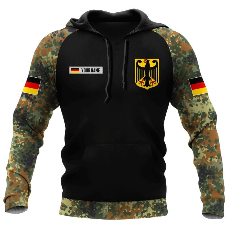 German Camouflage 3D Printed Hoodie Free Custom Name Men Pullover Autumn Fashion Sweatshirt Flag Pattern Loose Tops