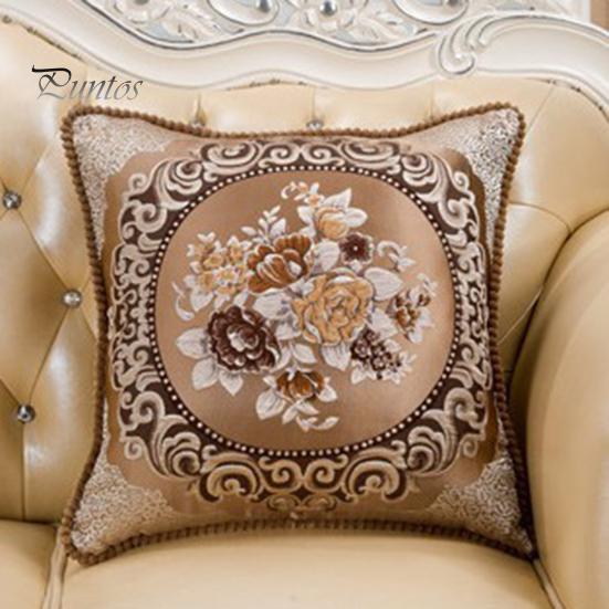 For Living Room Pillowslip Embroidery Pattern Car Interior Ornaments Silk Satin Sofa Couch Cushion Cover