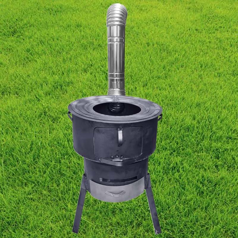 Portable Iron Barrel Wood Burning Stove