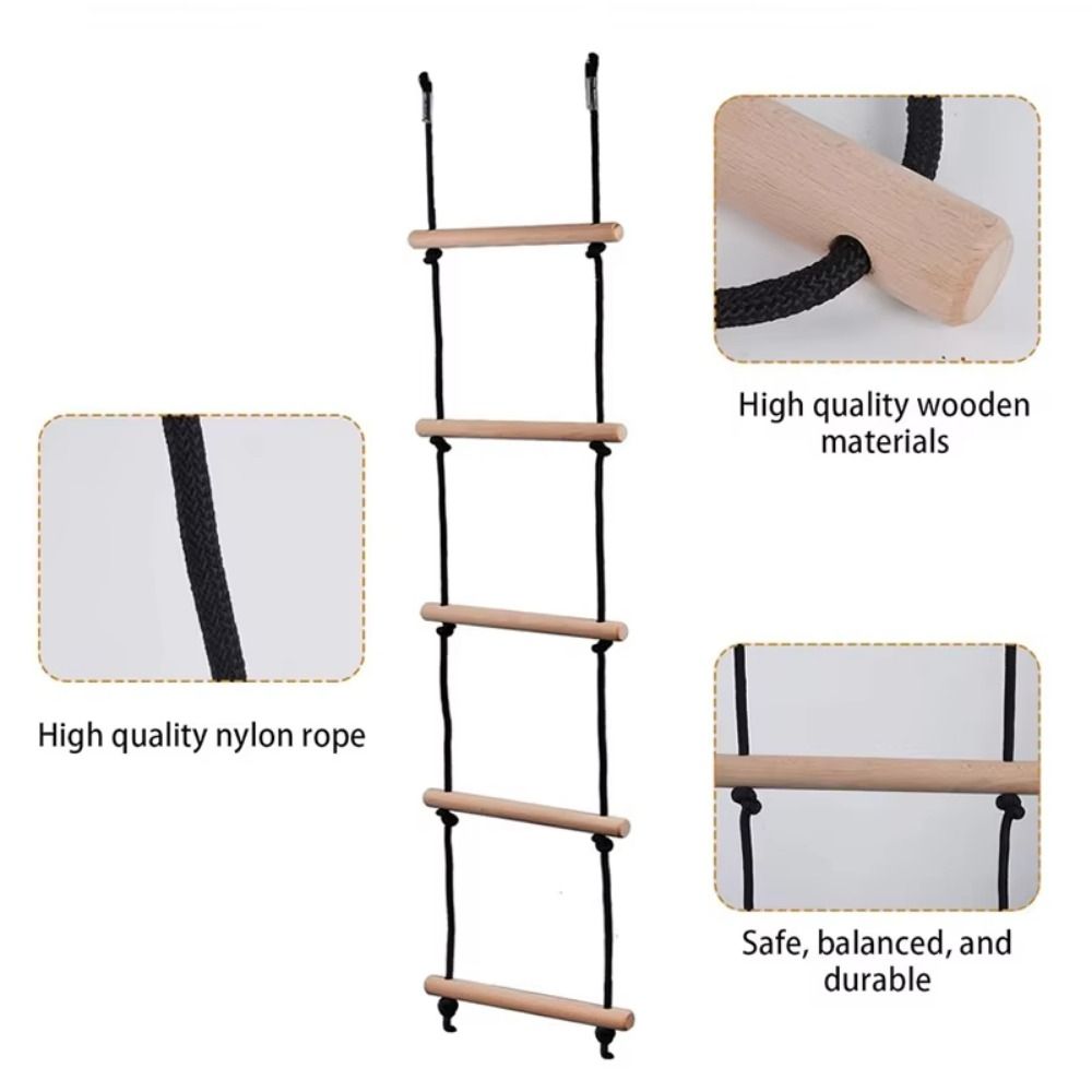 With Platforms Fitness Toy Climbing Rope Wooden Swing Chair for Kids  Playground Equipment