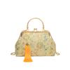 Elegant Embroidered Handbags for Women Fashion Metal Handle Shoulder Bag with Chain Strap Ladies Evening Party Purse Gift wallet