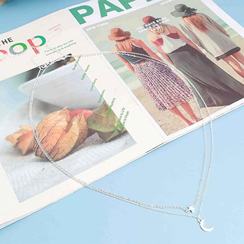 Moderne Streetwear sexy Hip-Hop Körperkette, einfache doppelte Stern-Mond-Anhänger-Taillenkette