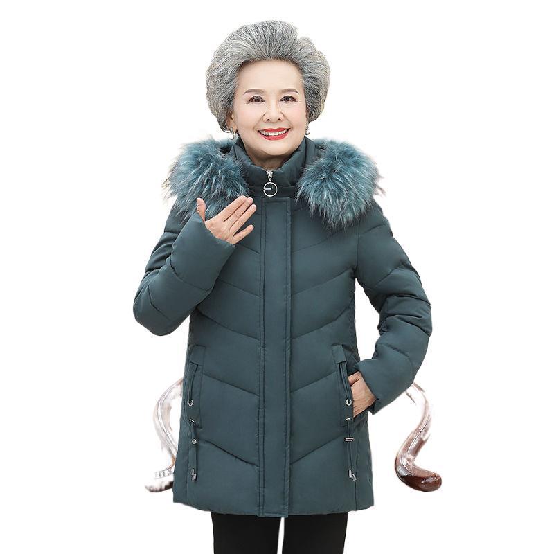Elderly Women's Winter Cotton Jacket - Grandma Outfit, Middle-aged & Senior Down Coat
