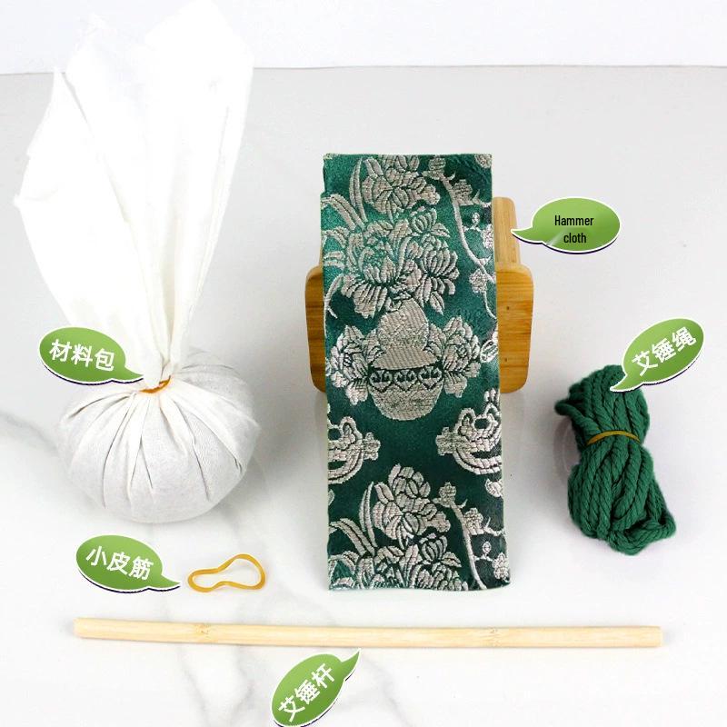 Year of the Horse Mugwort Meridian Massage Hammer - Solid Color Brocade Multifunctional Health Gift